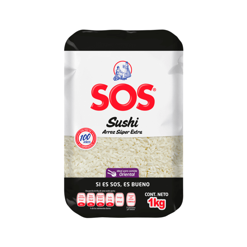Arroz para Sushi Súper Extra SOS - Bolsa 1 kg