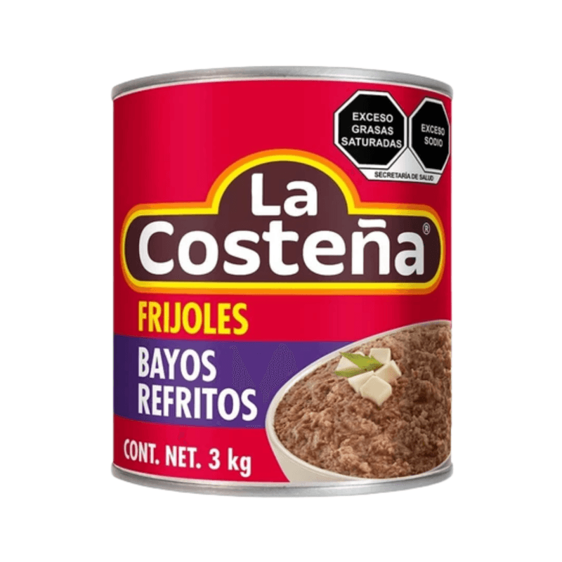Frijoles Bayos Refritos La Costeña - Lata 3 kg