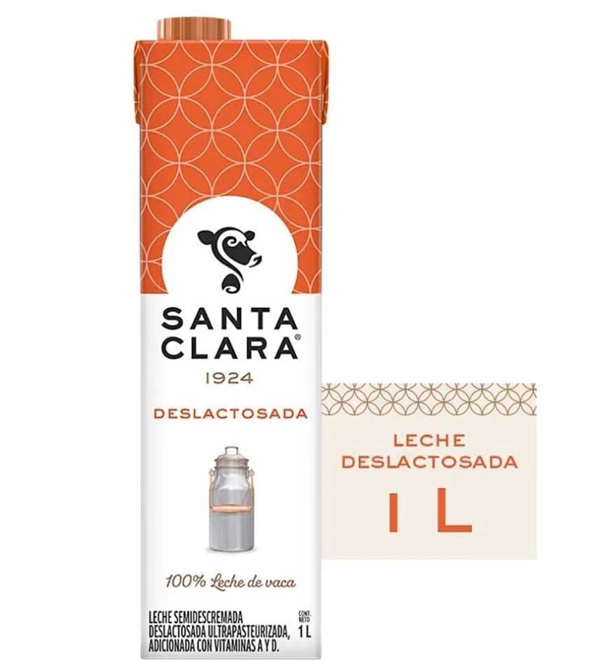 Leche Santa Clara Deslactosada - Paquete 6 Botellas de 1L