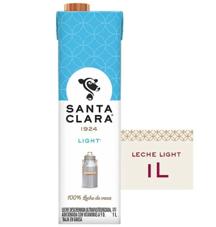 Leche Santa Clara Light - Paquete 6 Botellas de 1L