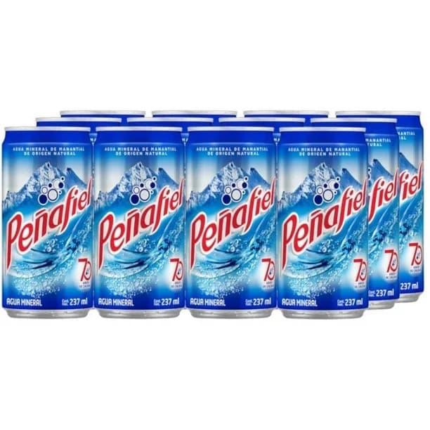 Agua Mineral Peñafiel Lata 237 ml Paquete 12 Piezas - Caja 12 Latas de 237mL