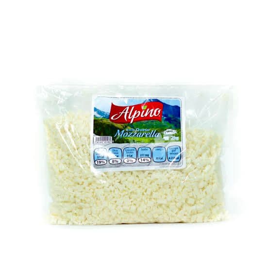 Queso Mozarella Cubicado Alpino - Bolsa 2 kg