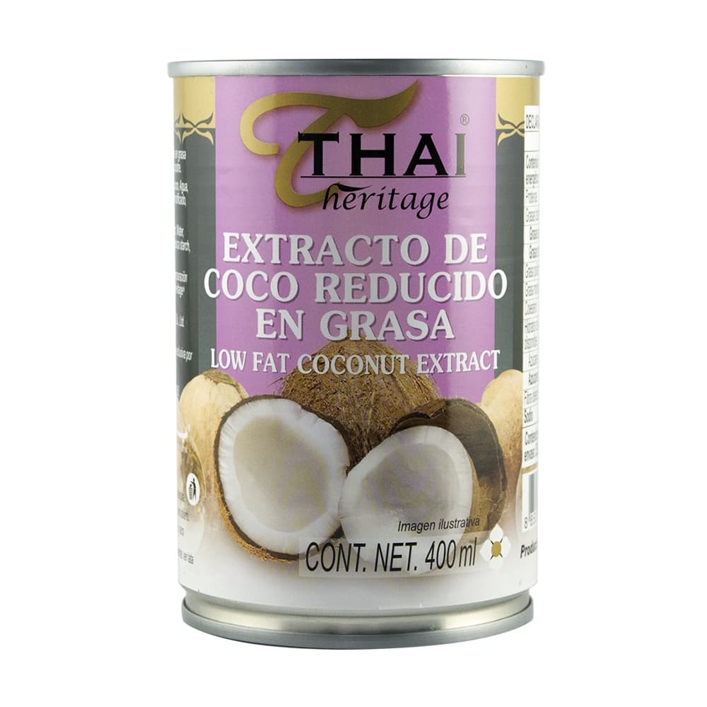 Extracto de Coco Reducido en Grasa (Leche Light) Thai Heritage - Lata 400 ml