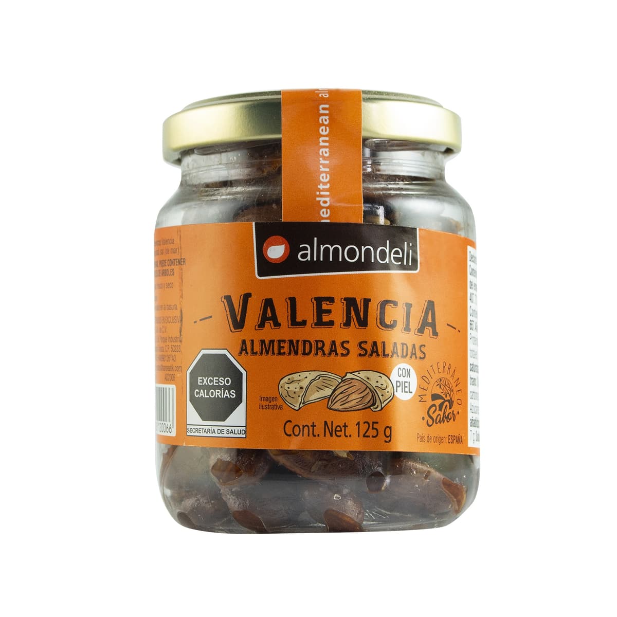 Almendra Valencia con piel Frita Almondeli - Frasco 125 g