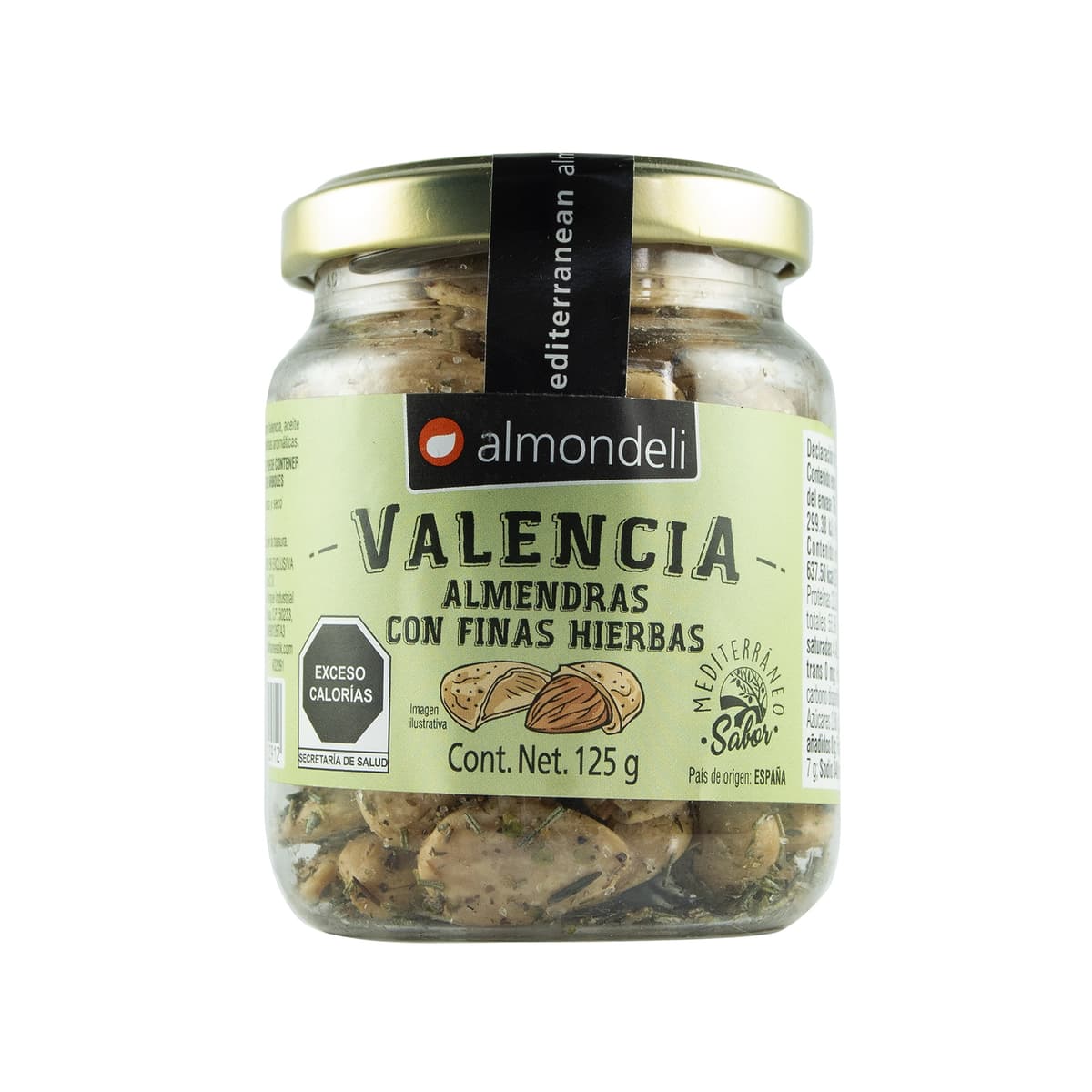 Almendra Valencia Pelada Frita Finas Hierbas Almondeli - Frasco 125 g