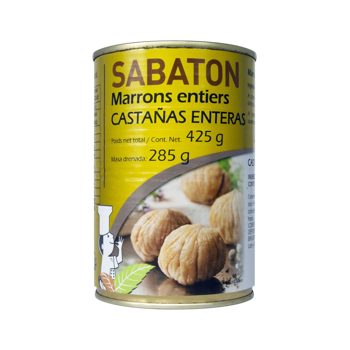 Castañas Enteras en Agua Sabaton - Lata 285 g