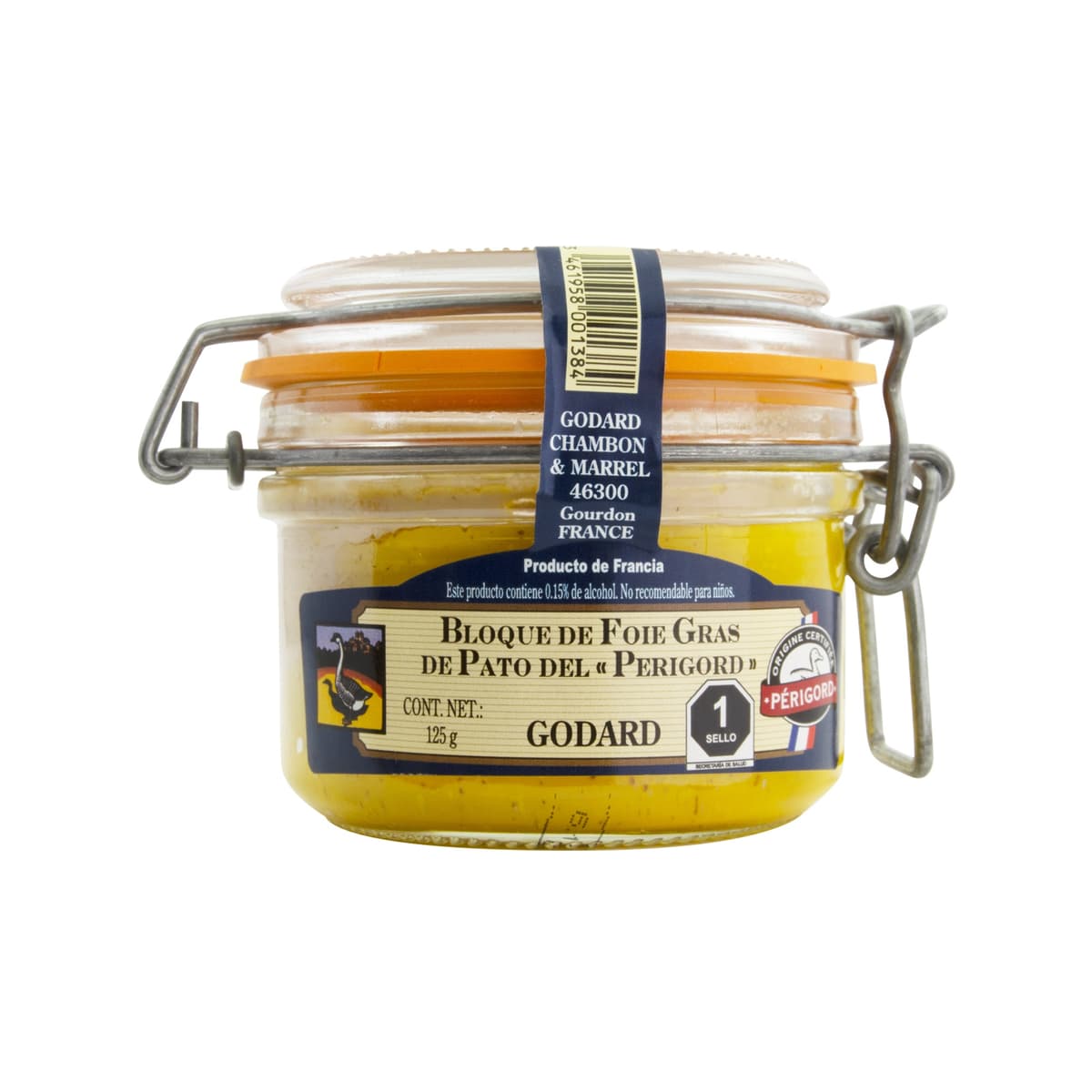 Bloc Foie Gras de Pato de Perigord Godard - Frasco 125 g
