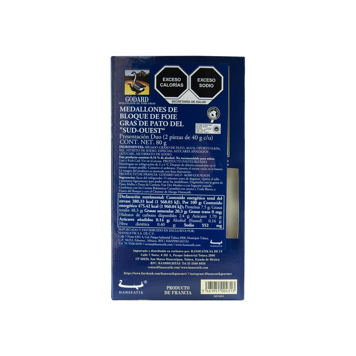 Medallones de Foie Gras de Pato Godard - Paquete 2 Piezas de 40g