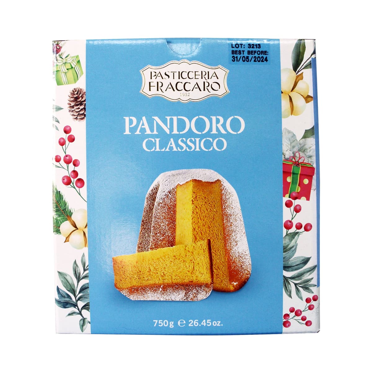 Pandoro Clásico Pasticceria Fraccaro - Caja 750 g