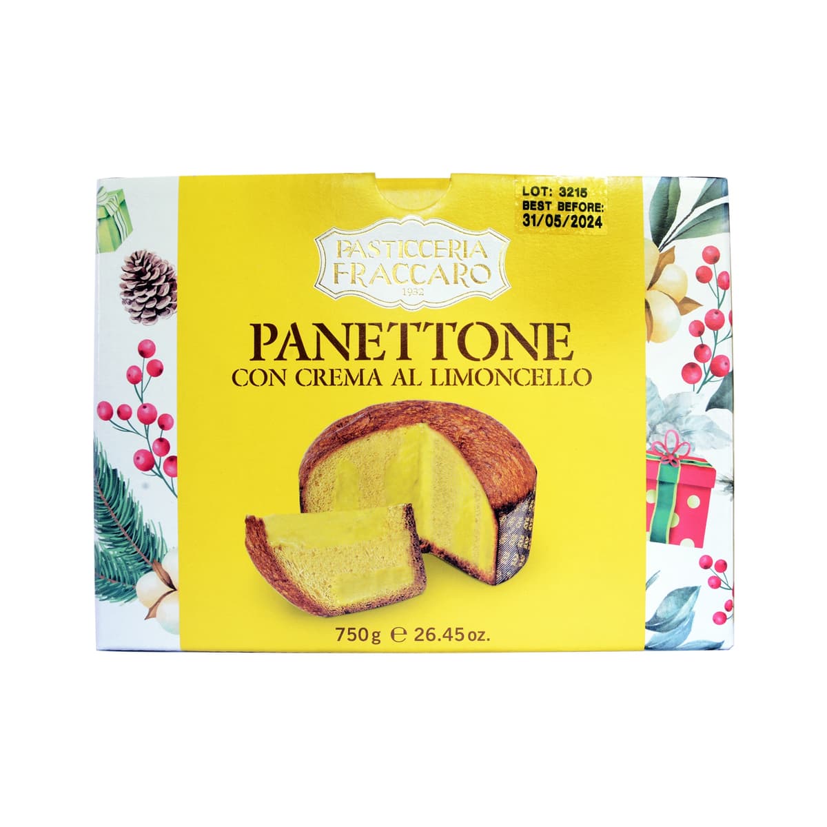 Panettone con Crema de Limoncello Pasticceria Fraccaro - Caja 750 g
