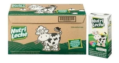 Leche Entera Nutrileche - Paquete 12 Tetra Paks de 1L