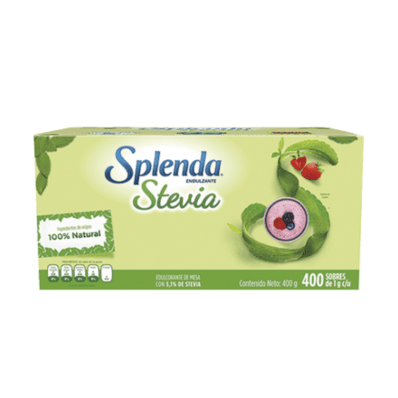 Endulzante con Stevia Splenda - Paquete 400 Sobres de 1g