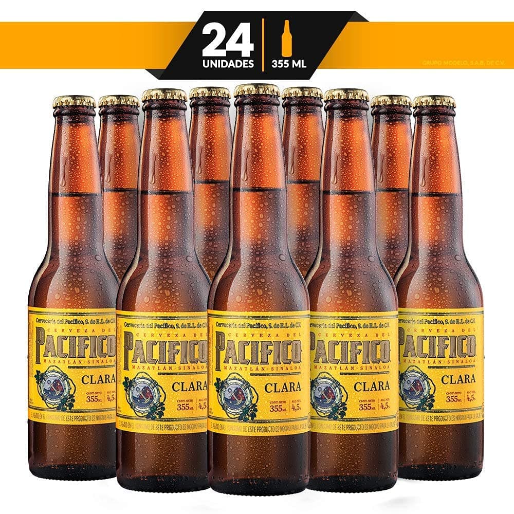 Pacifico Vidrio Retornable - Paquete 24 Botellas de 355mL