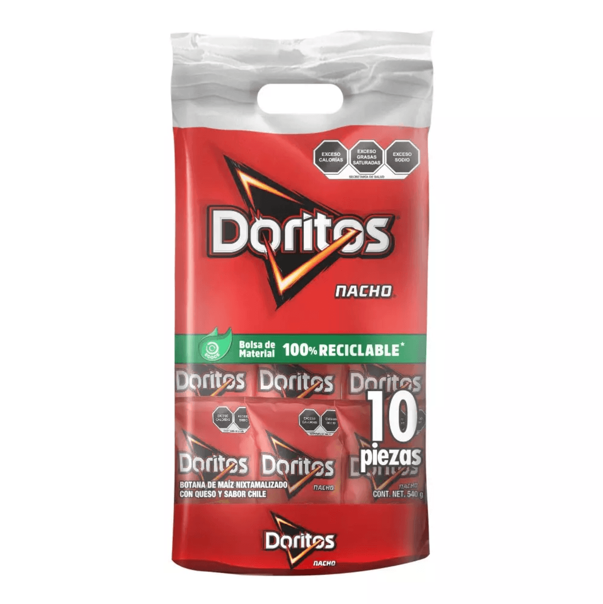 Doritos Nacho 10 Bolsas De 54 gr - Paquete 10 pz