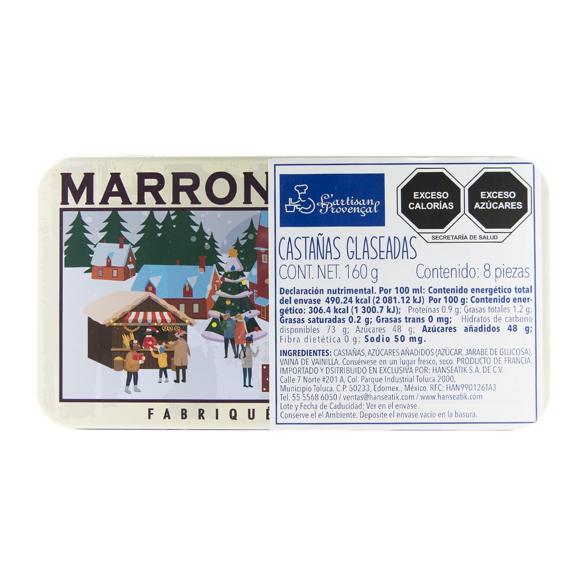 Marrons Glacés (Castañas Glaseadas) L'artisan Provençal - Latón 160 g