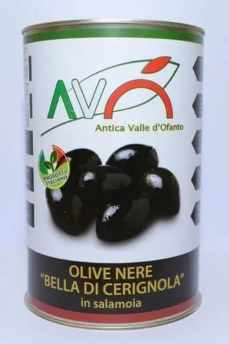 Aceitunas Negras Bella Cerignola Enteras - Frasco 2.9 kg