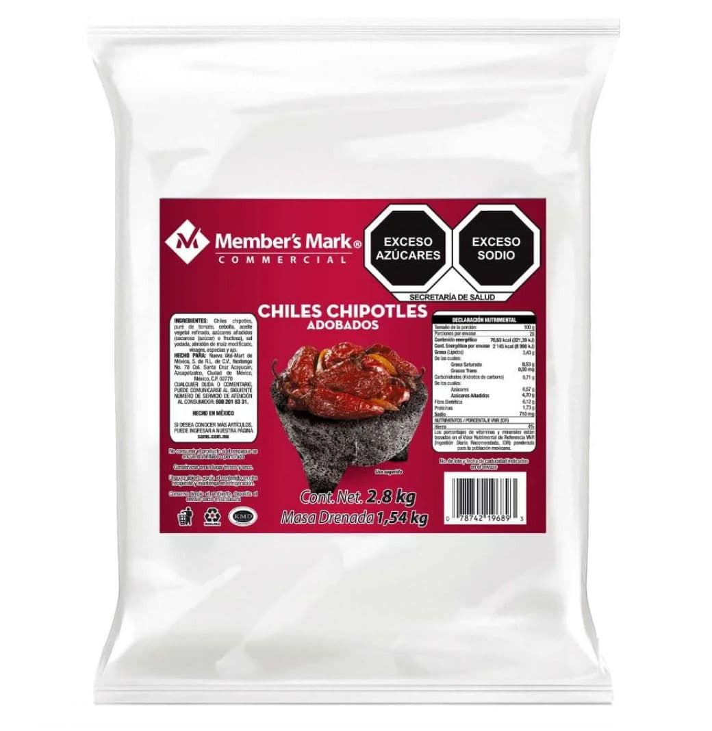 Chiles Chipotles Adobados - Bolsa 2.8 kg