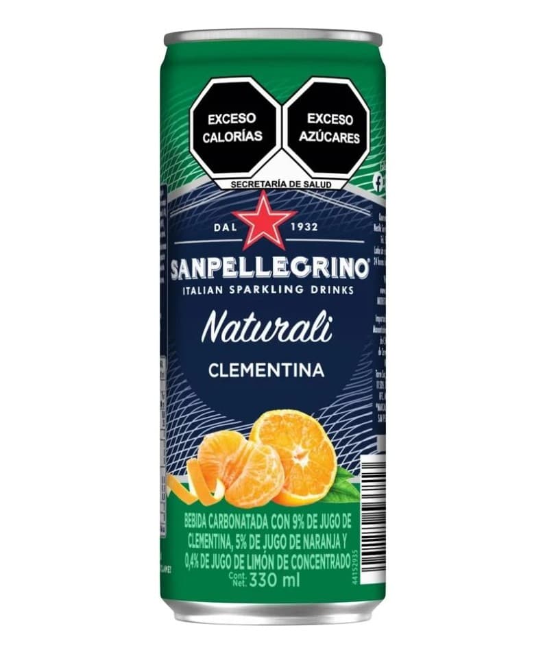 Agua Carbonatada Clementina San Pellegrino - Paquete 12 Piezas de 330 ml