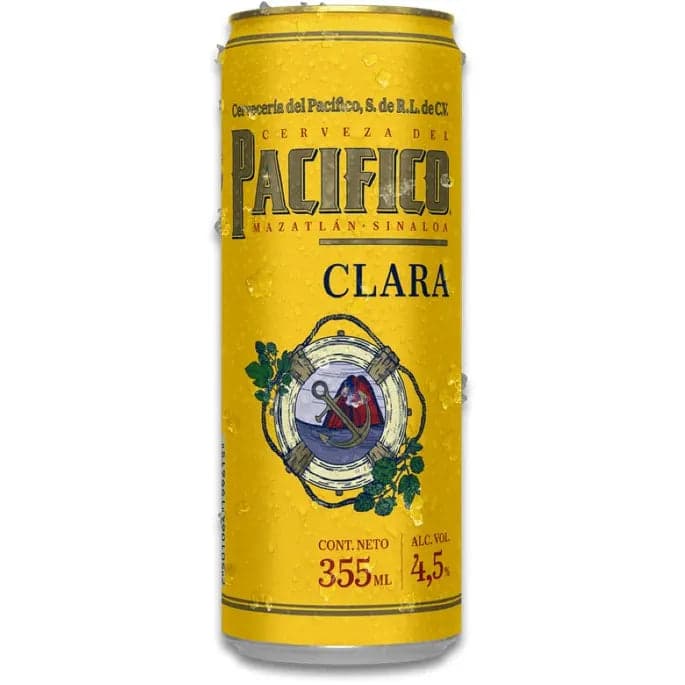 Cerveza Pacifico Clara Lata - Paquete 24 Botellas de 355 ml
