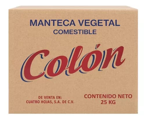 Manteca Vegetal Colón - Caja 24 kg