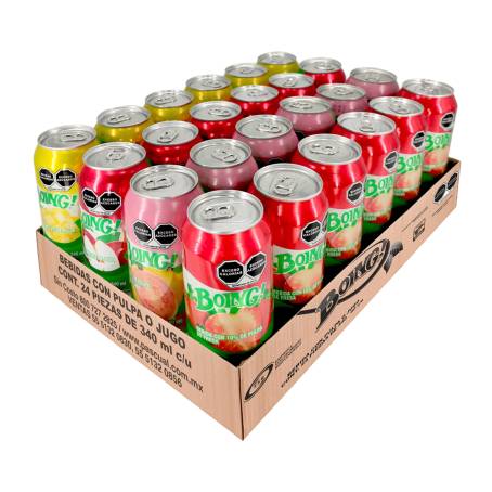 Jugo de Frutas Surtidos Boing Lata 340mL, Caja de 24