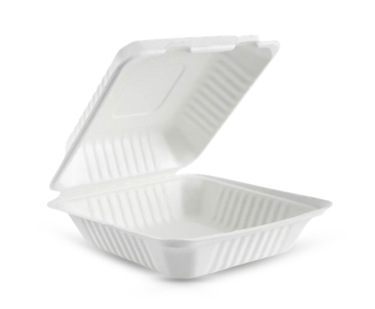 Contenedor Cuadrado Biodegradable Grande, Caja 200 Piezas