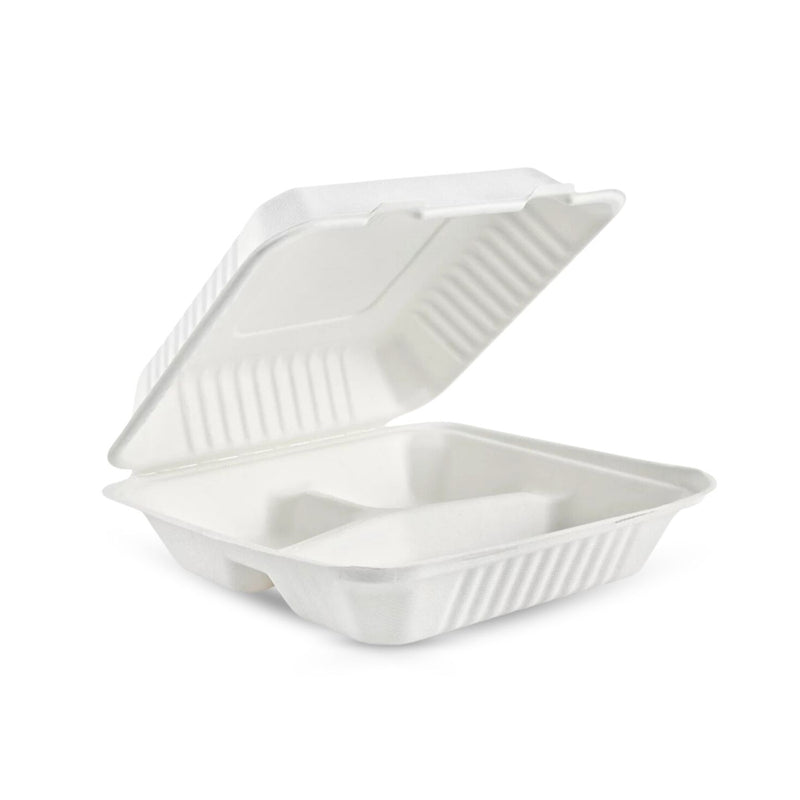 Contenedor 3 Divisiones Biodegradable, Caja 200 Piezas