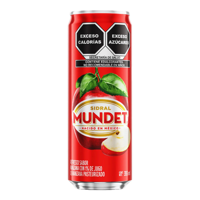 Refresco de Manzana Sidral Mundet Lata 355mL, Caja de 12