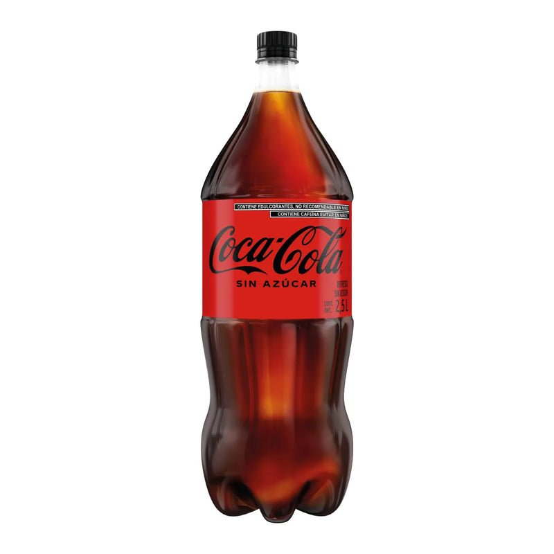 Refresco Coca Cola sin Azúcar Botella 2.5L, Caja de 8