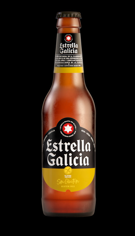 Cerveza sin Gluten Estrella De Galicia Botella 330mL, Caja de 24