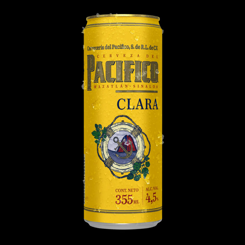 Cerveza Clara Pacífico Botella 355mL, Caja de 24