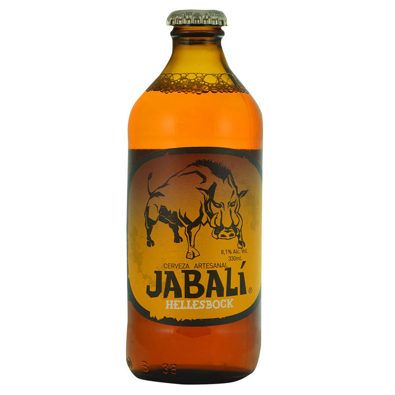 Cerveza Jabalí Hellesbock Vidrio 355mL, Caja de 12