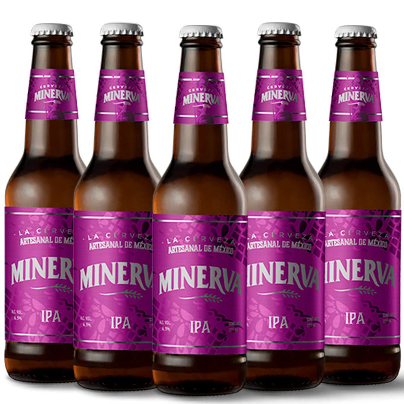 Cerveza Minerva Ipa Botella 355mL, Caja de 24