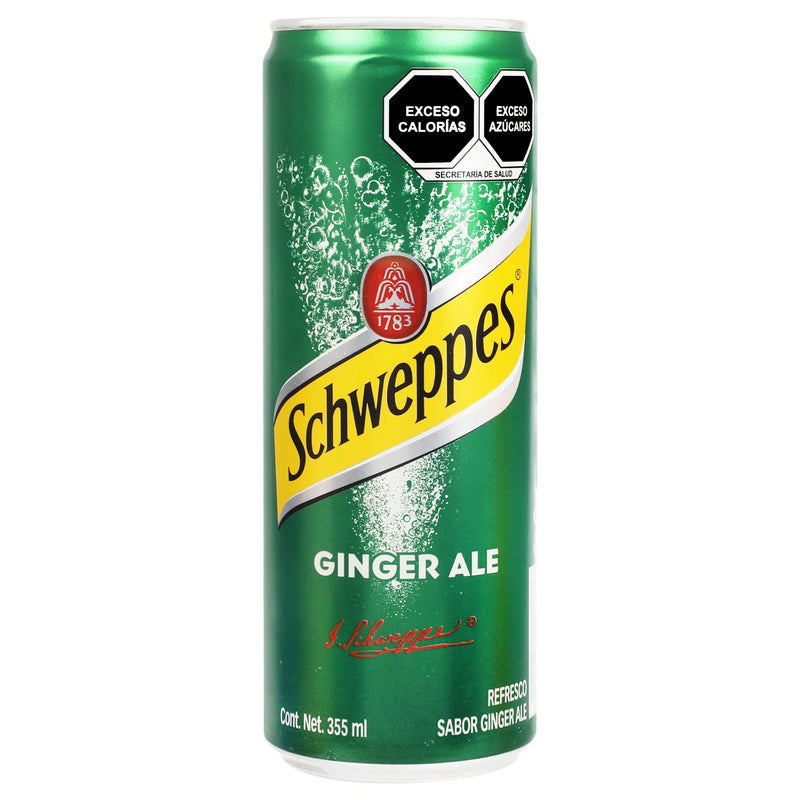 Ginger Ale Schweppes Lata 355mL, Caja de 12