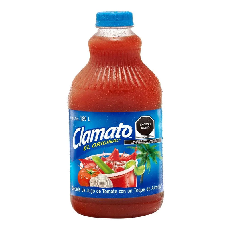 Bebida de Tomate Clamato Botella 1.893L, Caja de 8