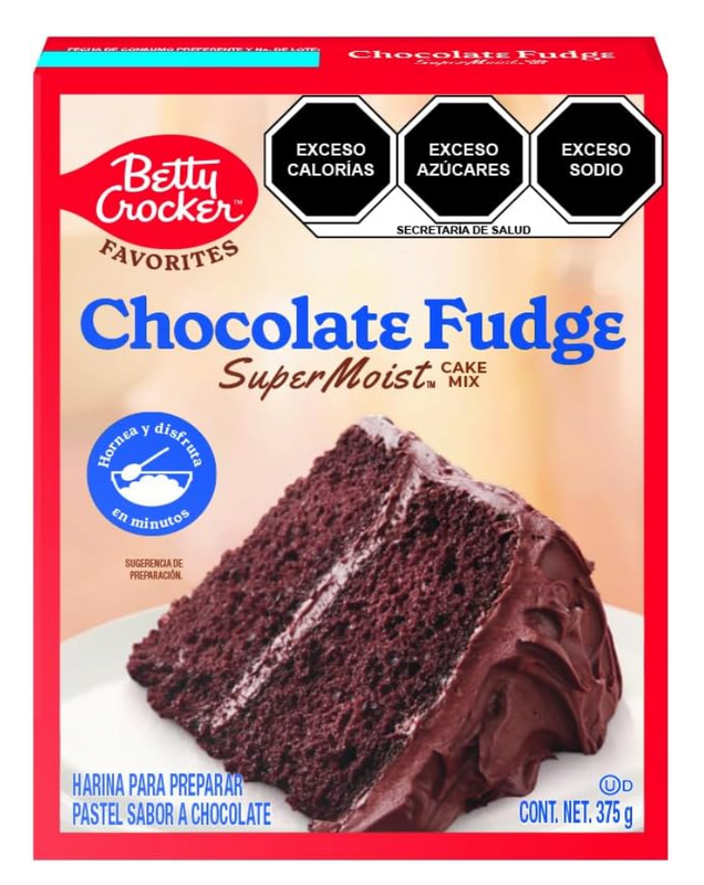 Harina para Pastel de Chocolate Fudge Betty Crocker, Caja 432g