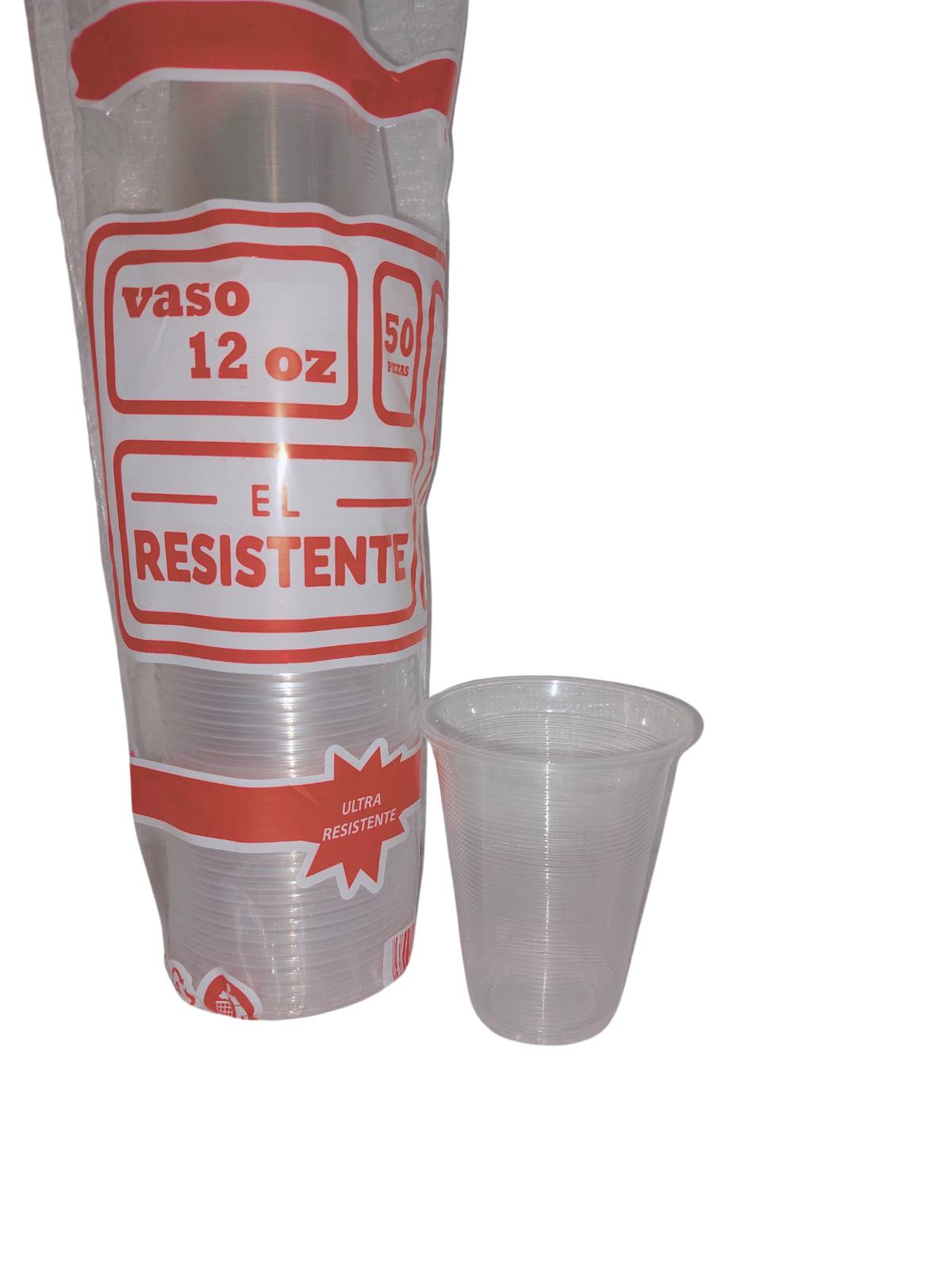 Vaso plástico No. 12 Resistente con 50 piezas | 20 und por caja