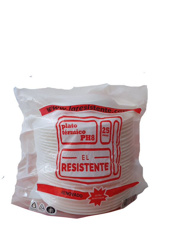 Plato pozolero PH8 La resistente con 25 piezas | 20 und por caja