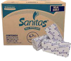Toalla Blanca Interdoblada Sanitas Caja de 20 paquetes con 100 toallas