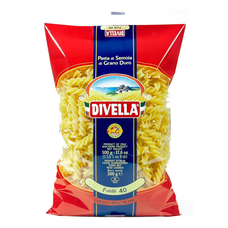 Pasta Fusilli Divella, Bolsa 500g