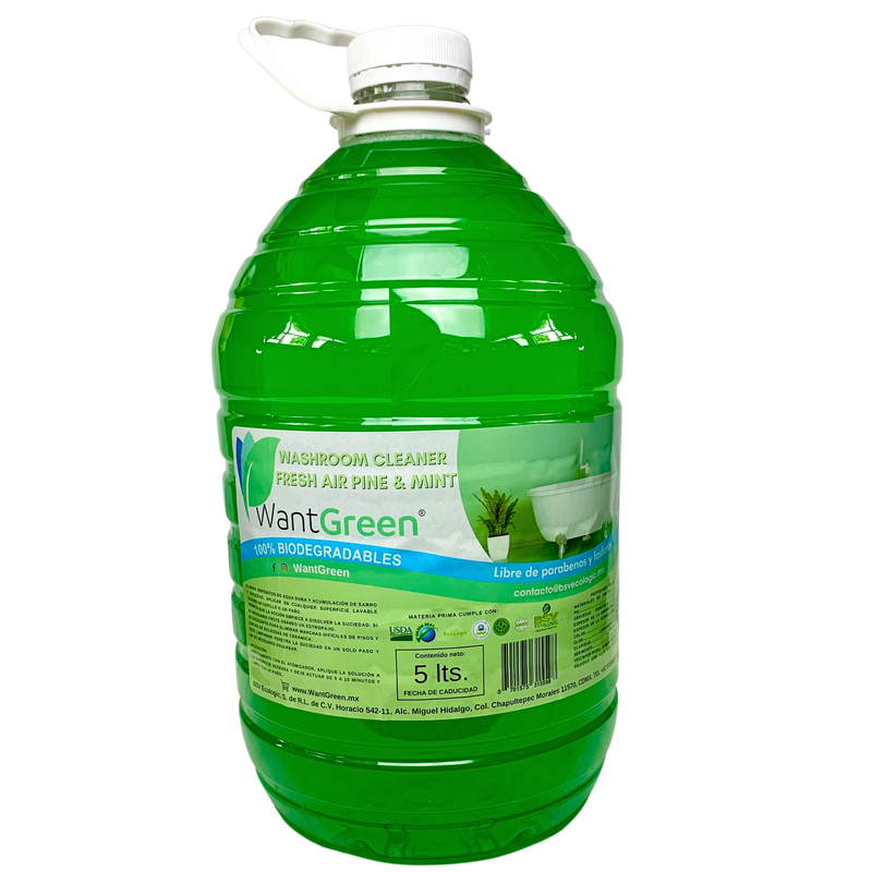 Limpiabaños Aroma Pino y Menta Wantgreen, Bote 5L