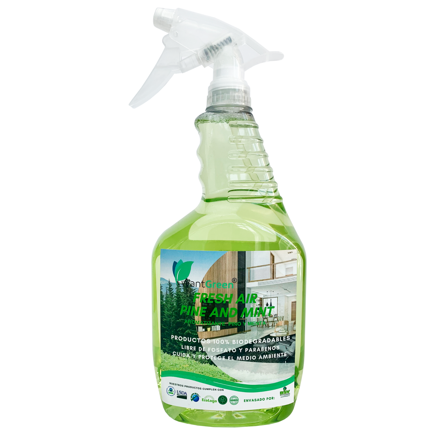 Aromatizante Pino y Menta Wantgreen, Bote 1L