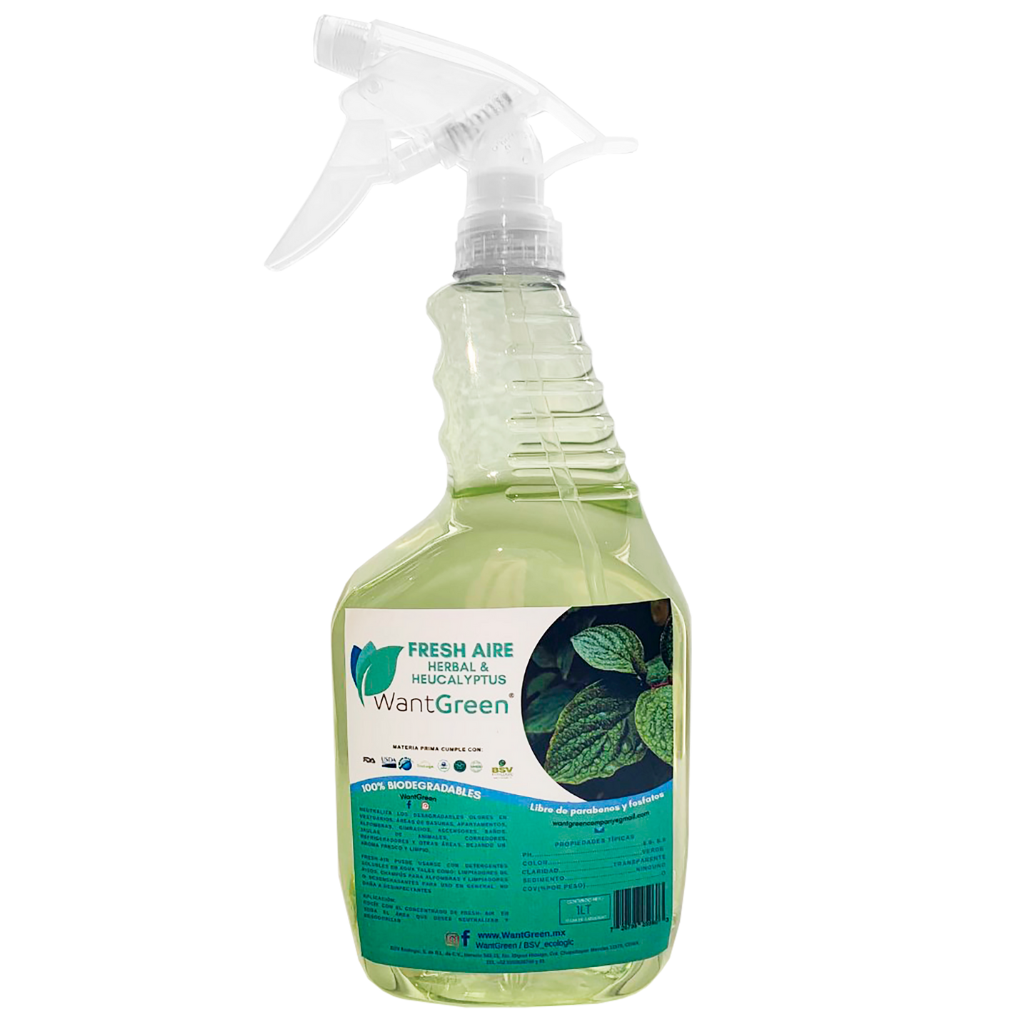 Aromatizante Hierbas y Eucalipto Wantgreen, Bote 1L