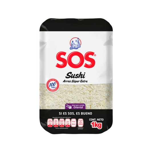 Arroz para Sushi Súper Extra SOS, Bolsa 1kg