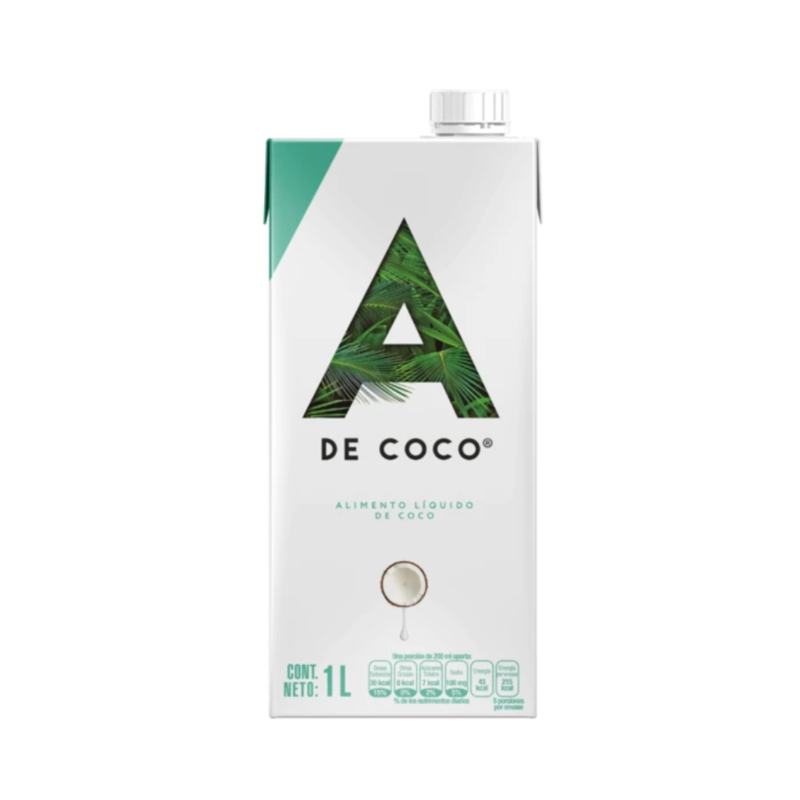 Alimento Liquido de Coco A de Coco, Tetrapack 1L