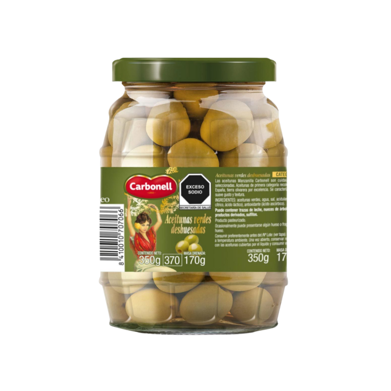 Aceitunas sin Hueso Carbonell, Frasco 350g