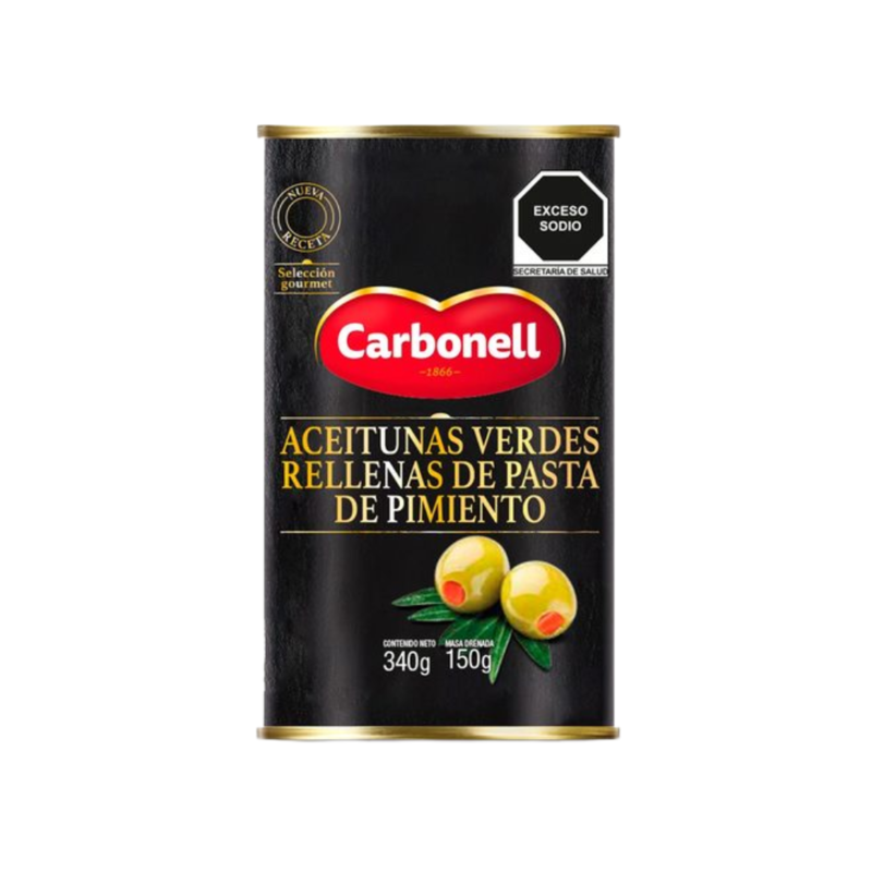 Aceitunas Rellenas con Pimiento Carbonell, Lata 350g