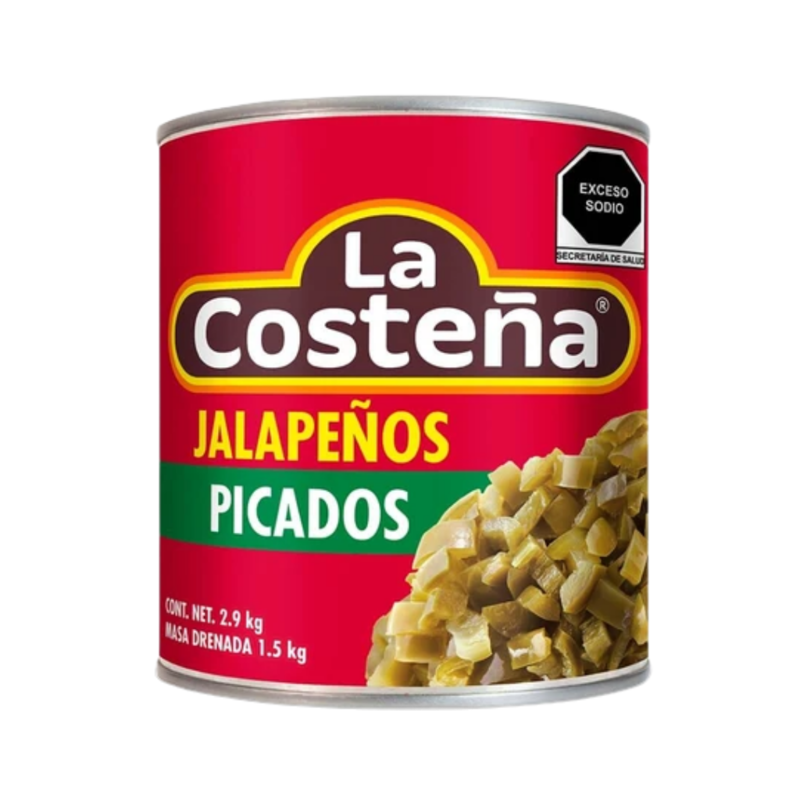 Chile Jalapeños Picados La Costeña, Lata 2.9kg