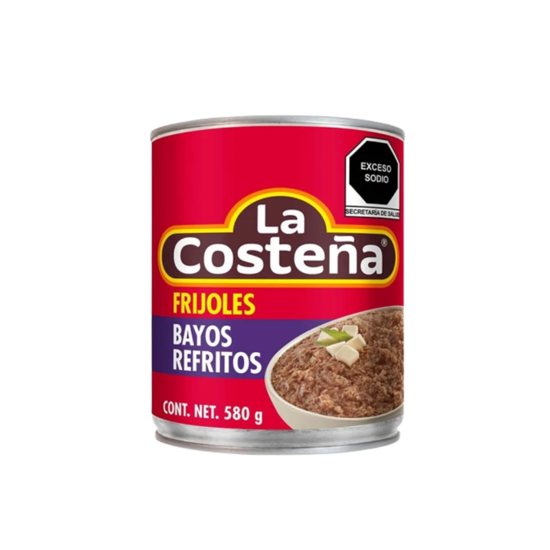 Frijoles Bayos Refritos La Costeña, Lata 580g