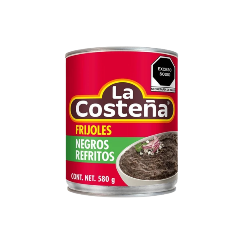 Frijoles Negros Refritos La Costeña, Lata 580g